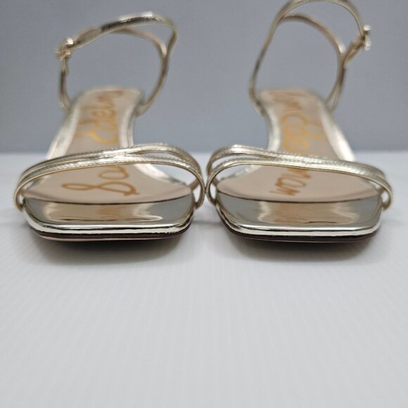 Sam Edelman Presley Strappy Heel Womens 11 Metallic Gold Sandal Formal Party NEW - Picture 6 of 14